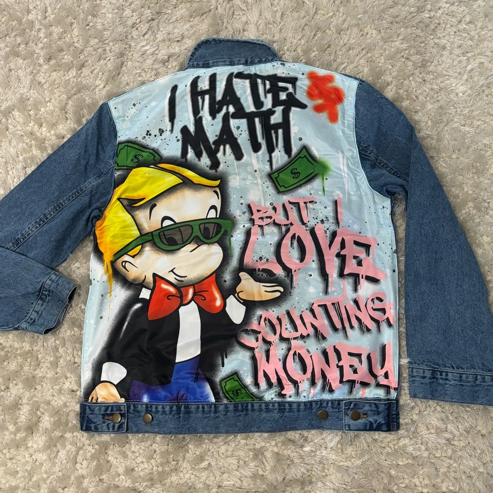 Richie Rich Graffiti Graphic Denim Jacket